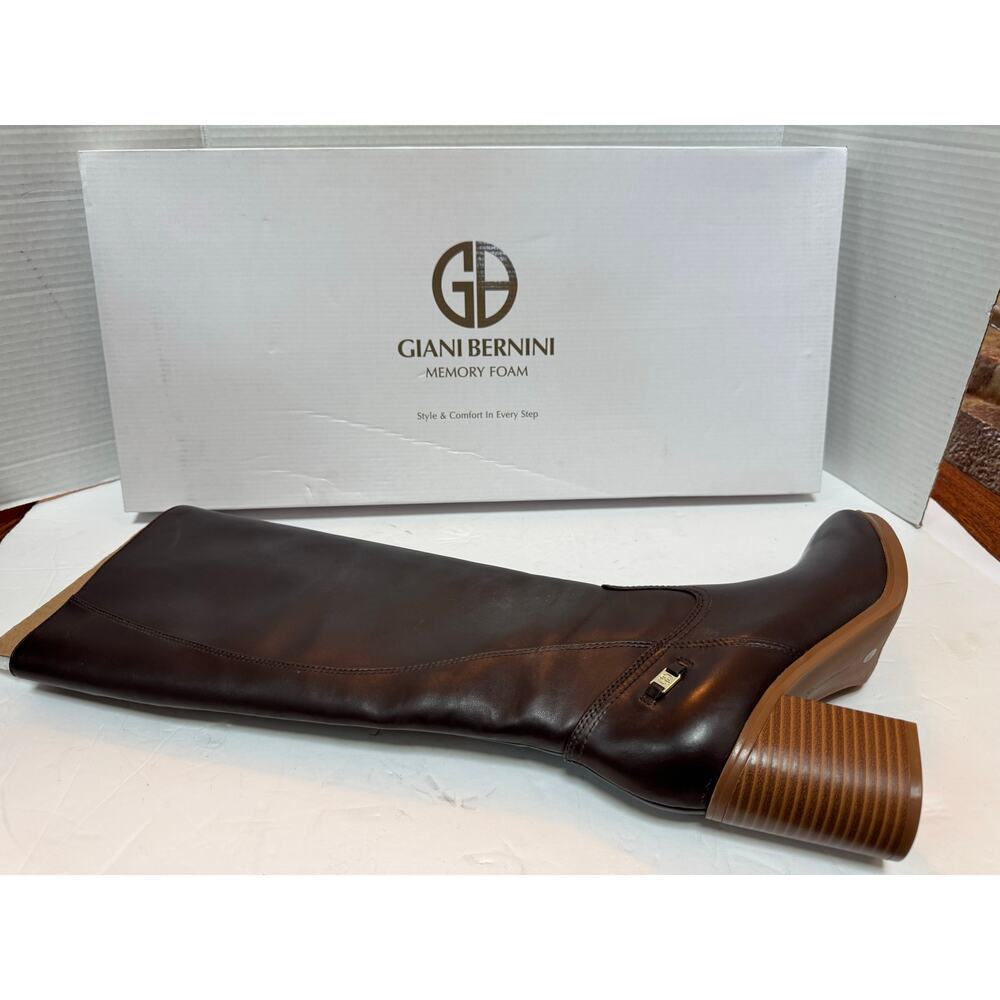 Giani Bernini Womens Odettee Leather Almond Toe Knee-High Boots Brown 7.5 new - Picture 6 of 7